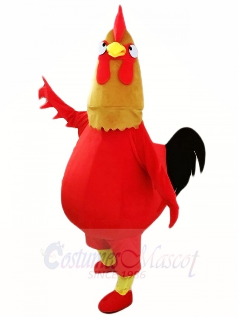 Red Chicken Cock Rooster Mascot Costumes Poultry Animal 