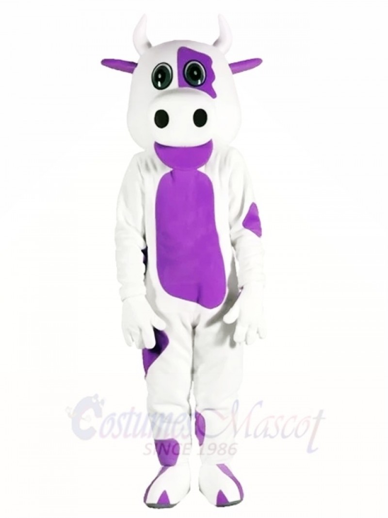 White Cow with Purple Belly Mascot Costumes Animal