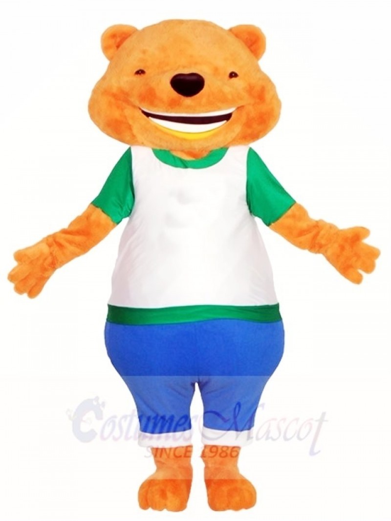 Big Smiling Fluffy Bear Mascot Costumes Animal