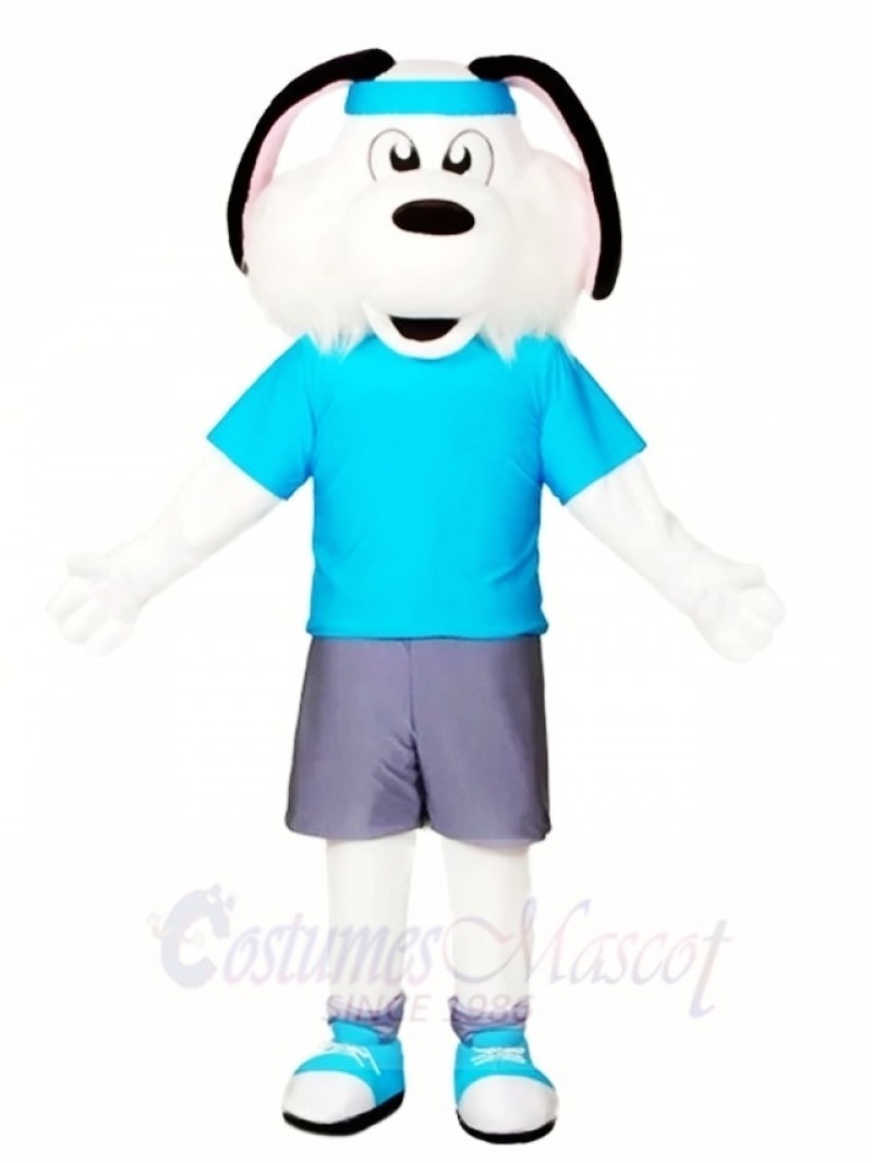 Black Ears White Dog Mascot Costumes Animal
