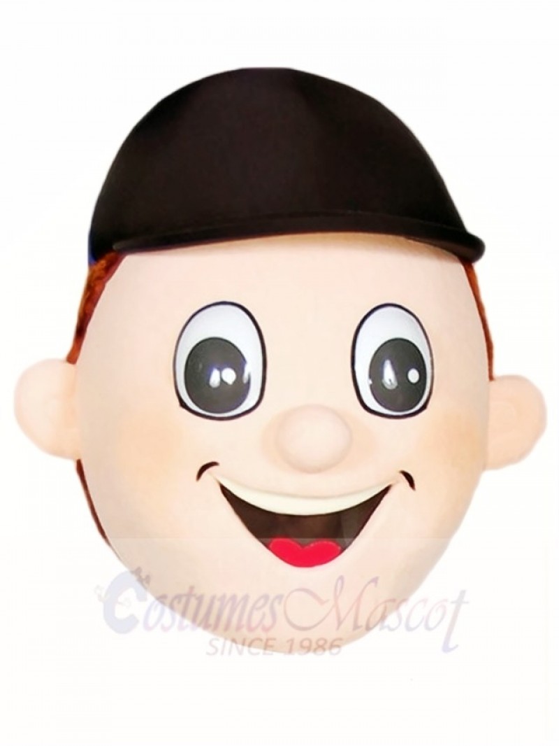Boy with A Hat Head ONLY Mascot Costumes People  