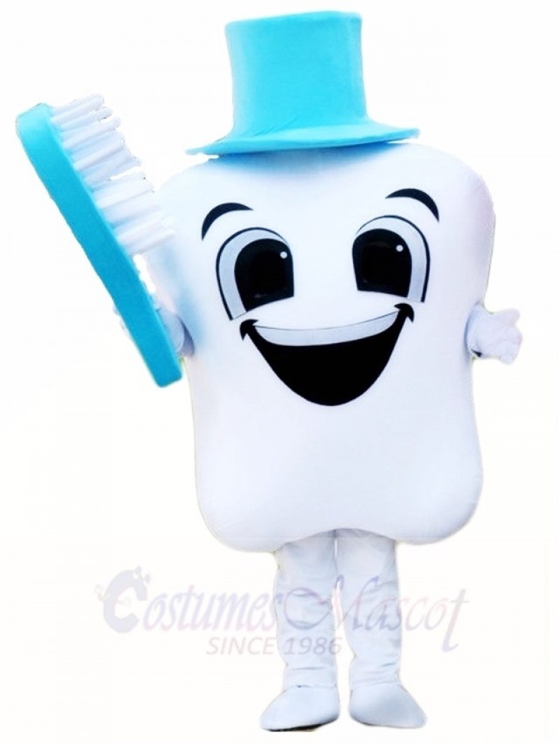 Blue Hat Tooth with Toothbrush for Dentist Clinic Mascot Costumes  