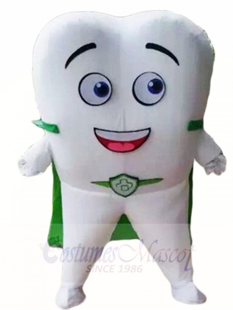 Tooth with Green Cloak for Dentist Clinic Mascot Costumes  