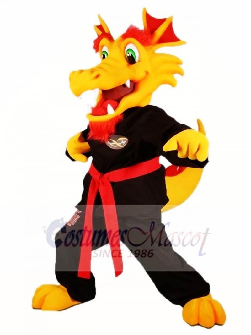 Yellow Kung Fu Dragon Mascot Costumes