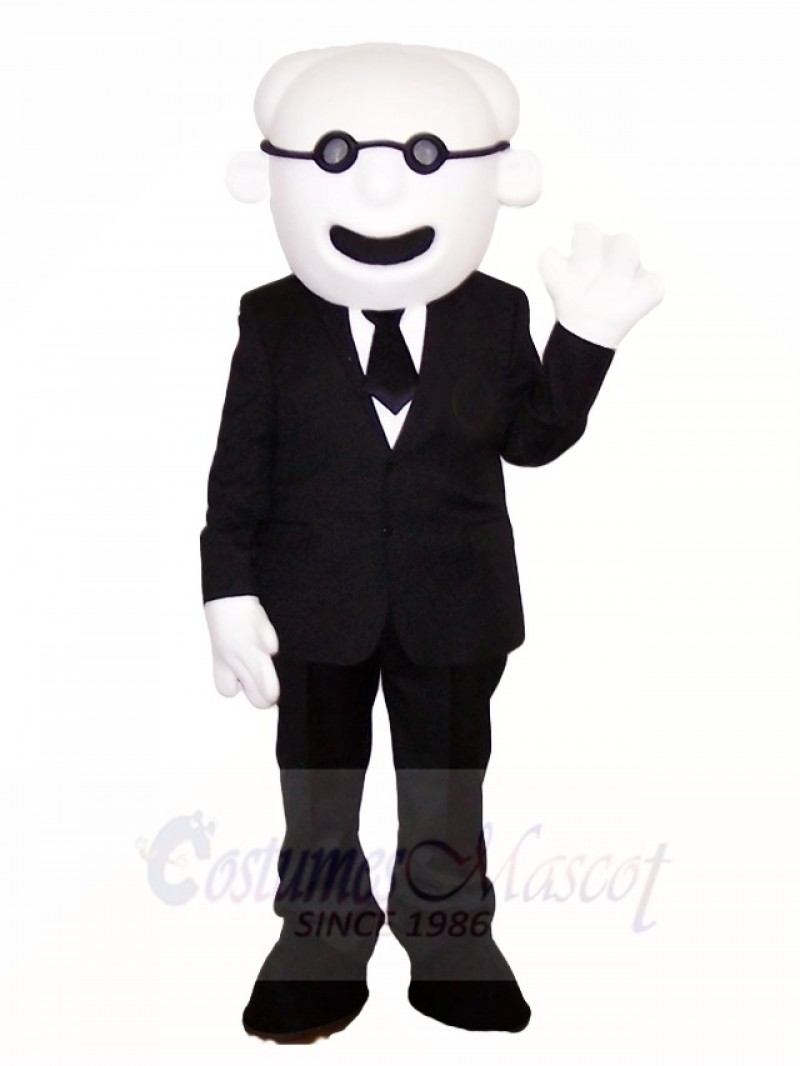 Old Man in Suit Mascot Costumes People 