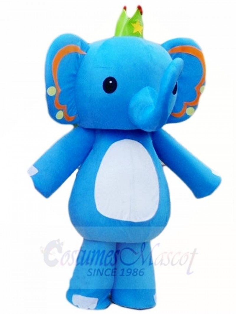 Blue Elephant King Mascot Costumes Animal