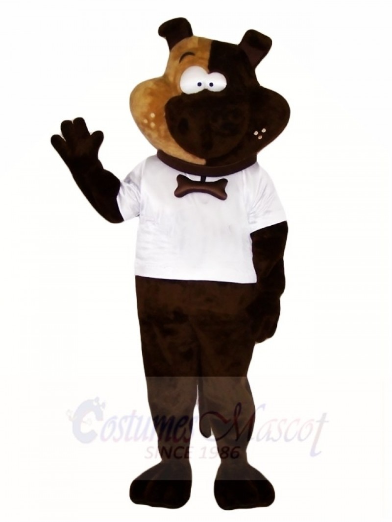 Brown Dog Mascot Costumes in White Shirt Animal 