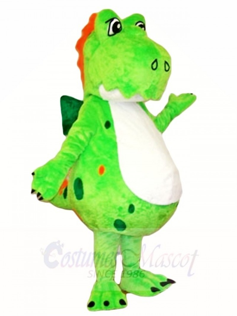 Green Fluffy Dinosaur Mascot Costumes 