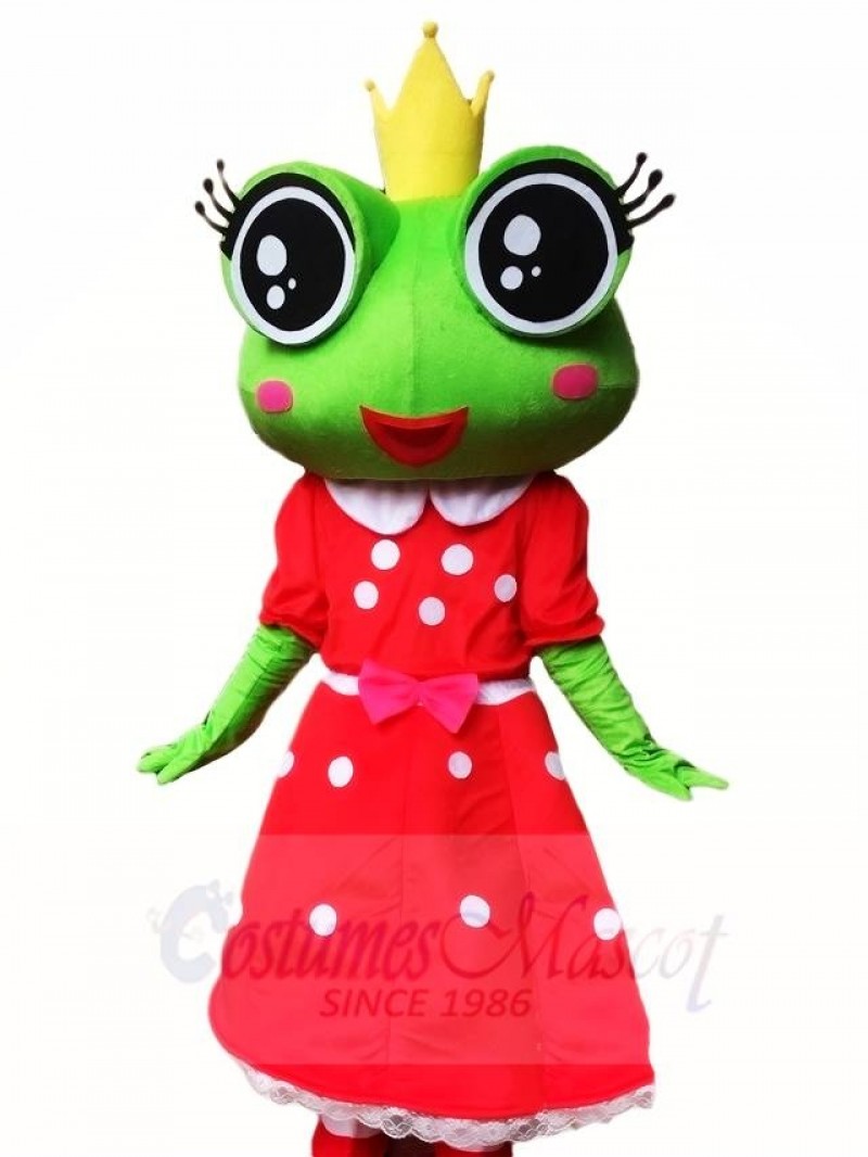 Frog Princess in Red Dress Mascot Costumes Animal 