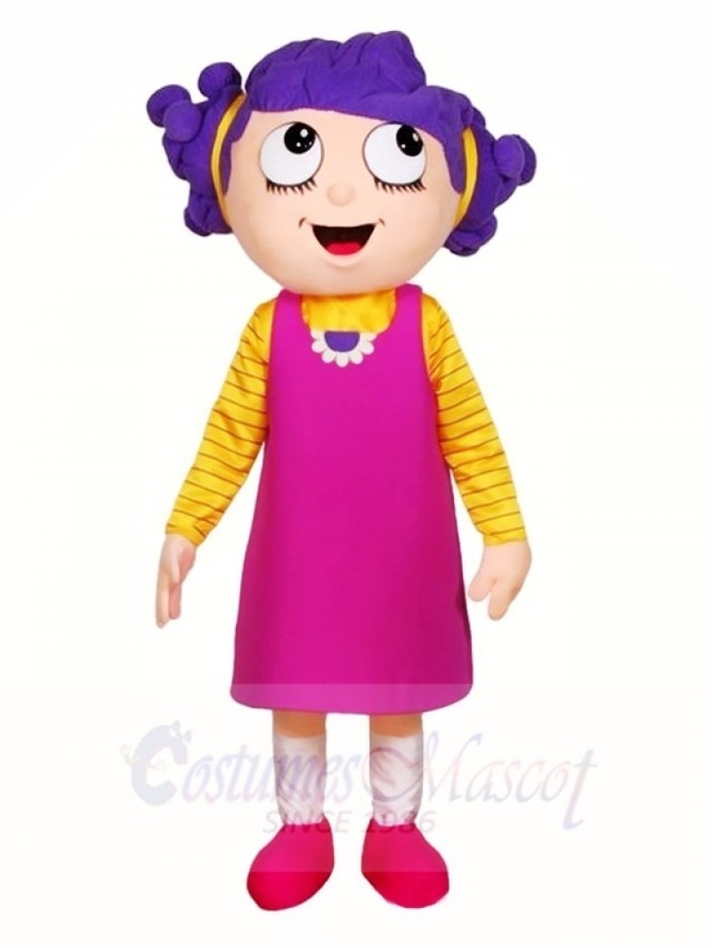 Purple Hair Girl Mascot Costumes People