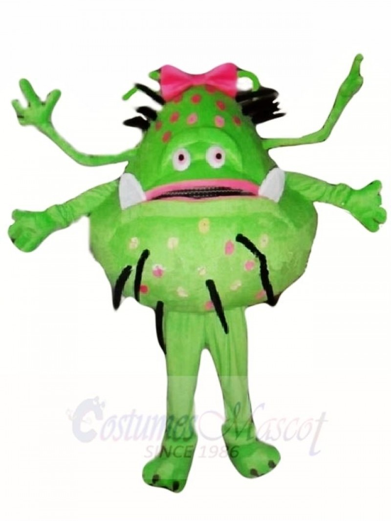 Green Bacterial Germ Alien Girl Mascot Costumes