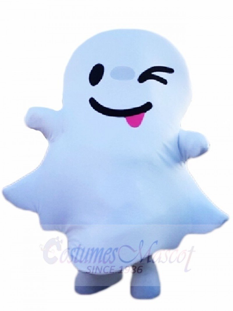 Winking White Ghost Spirit Mascot Costumes Halloween