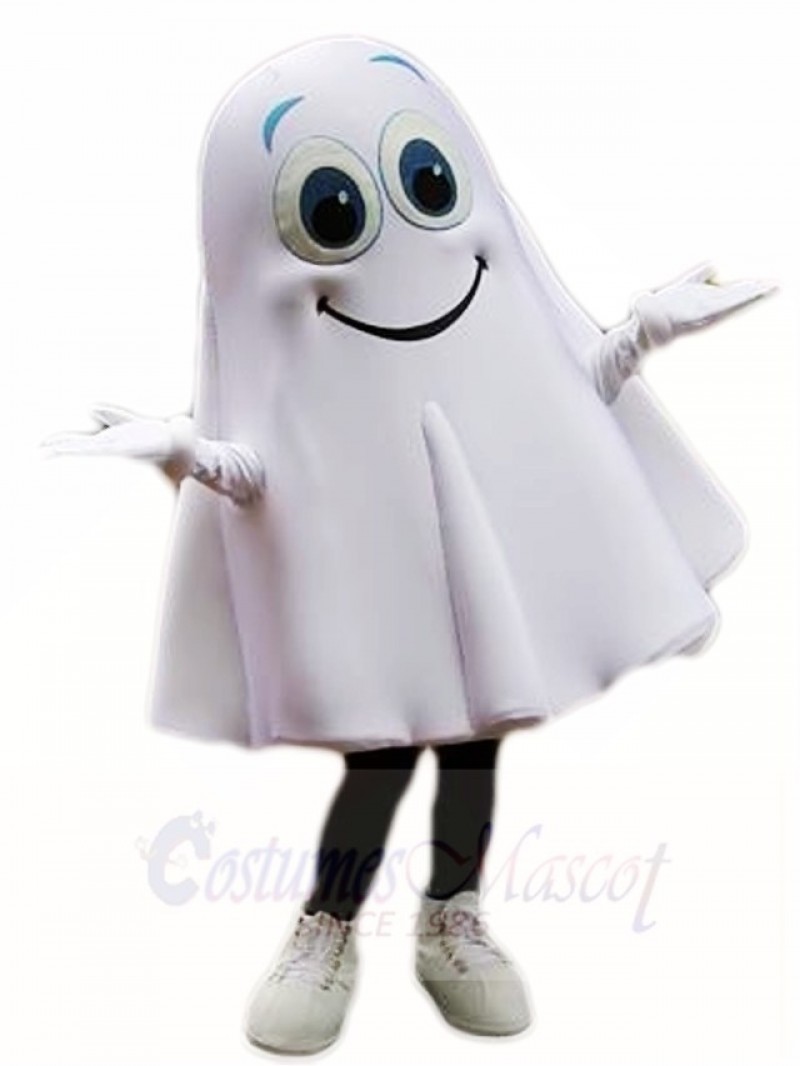 Smiling White Ghost Spirit Mascot Costumes Halloween