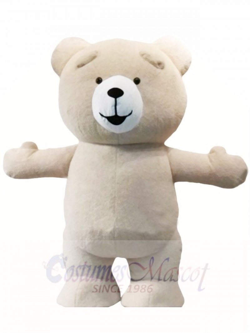 Creamy White Teddy Bear Mascot Costumes Animal 