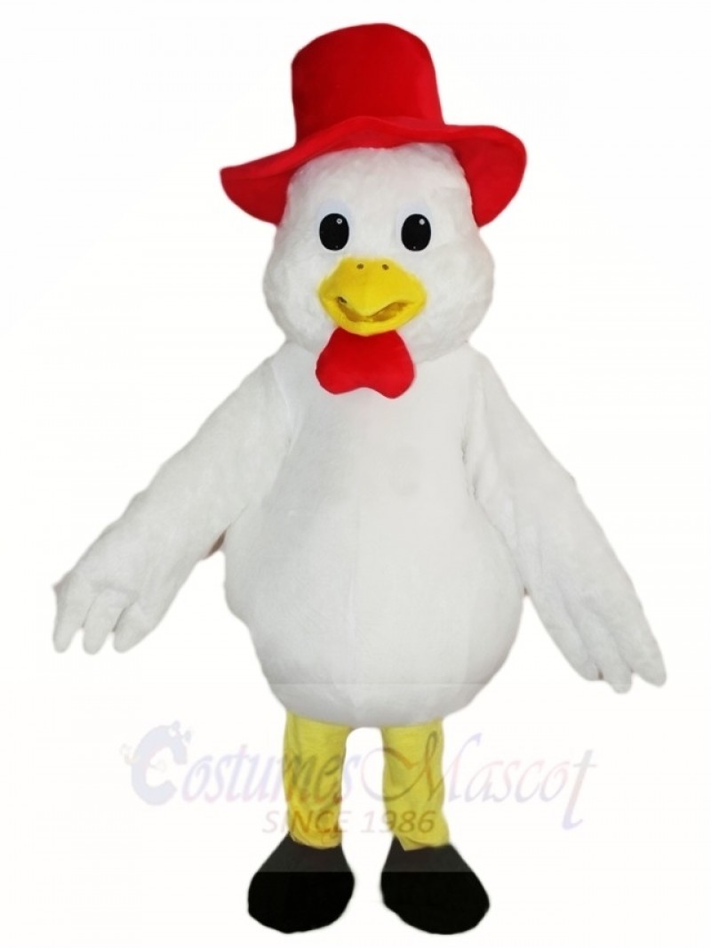 Red Hat White Hen Mascot Costumes Poultry
