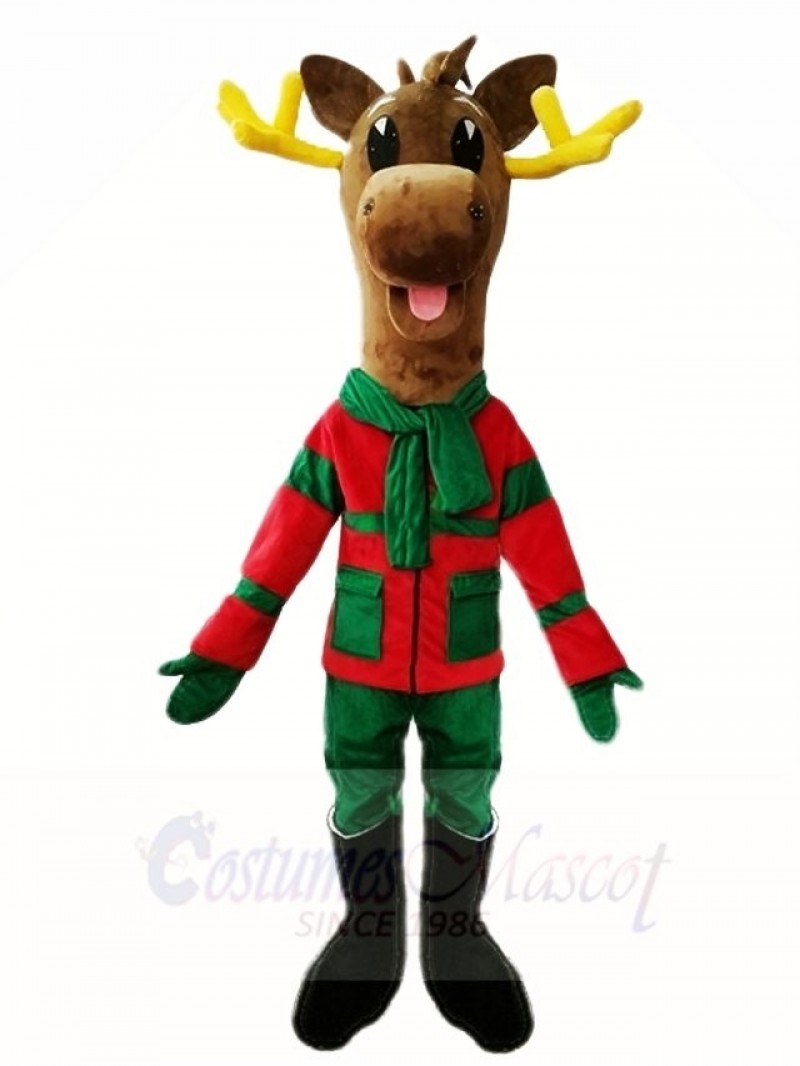 Dark Brown Christmas Deer Moose Mascot Costumes Animal