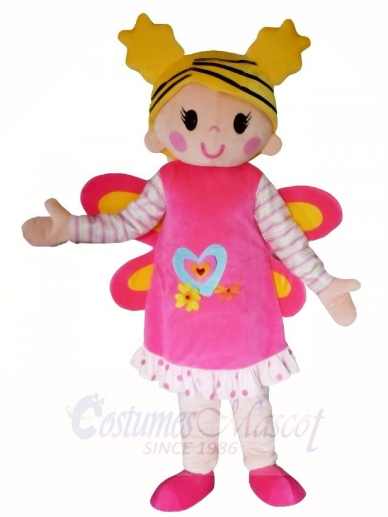 Pink Butterfly Girl Mascot Costumes People