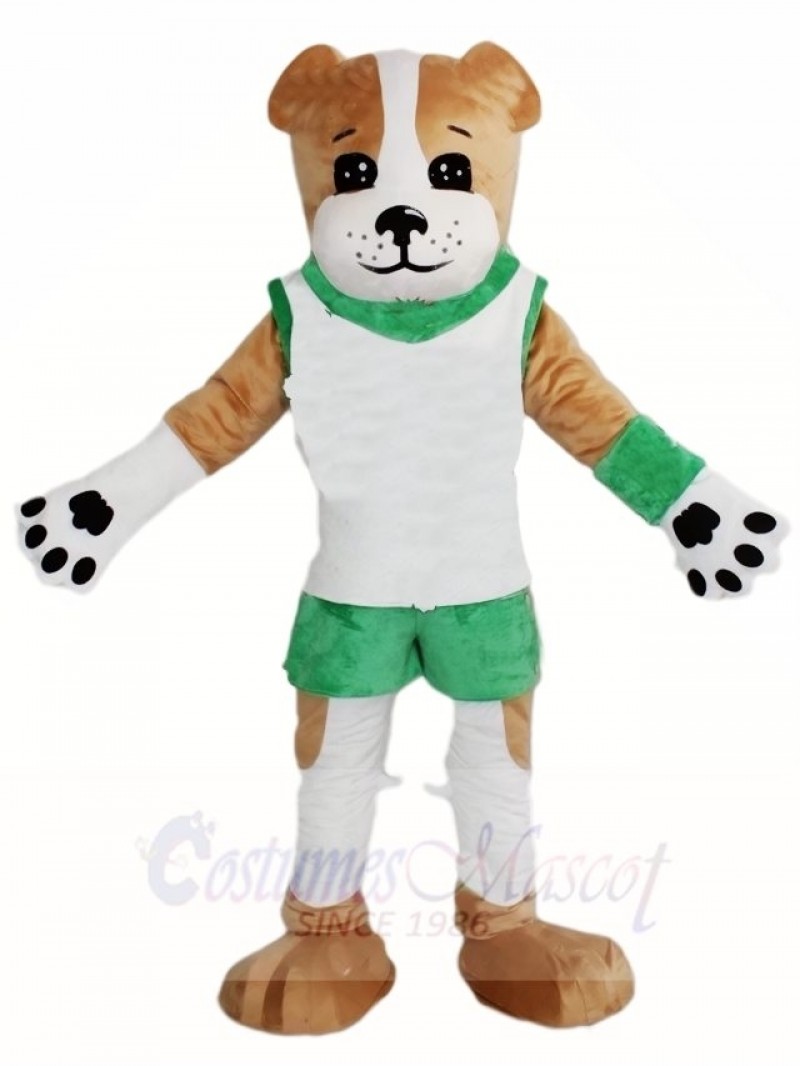 Brown Dog in White Vest Mascot Costumes Animal 