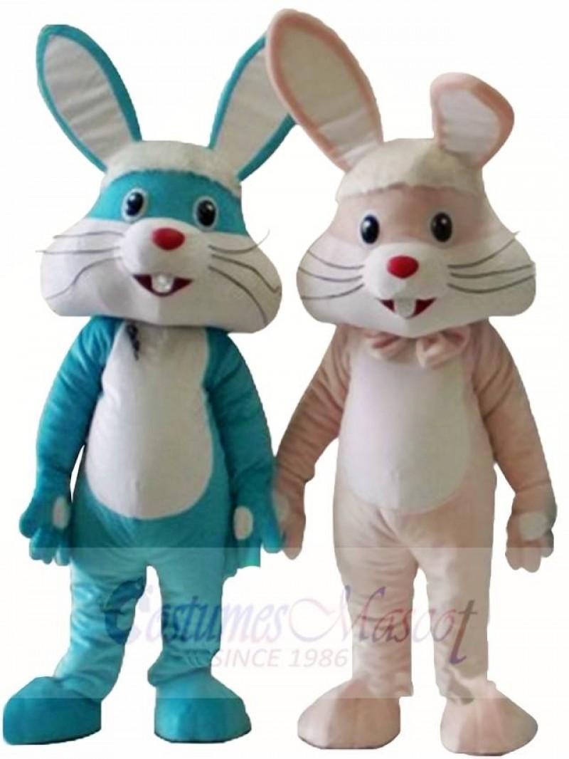 Pink/Blue Rabbit Easter Bunny Mascot Costumes Animal