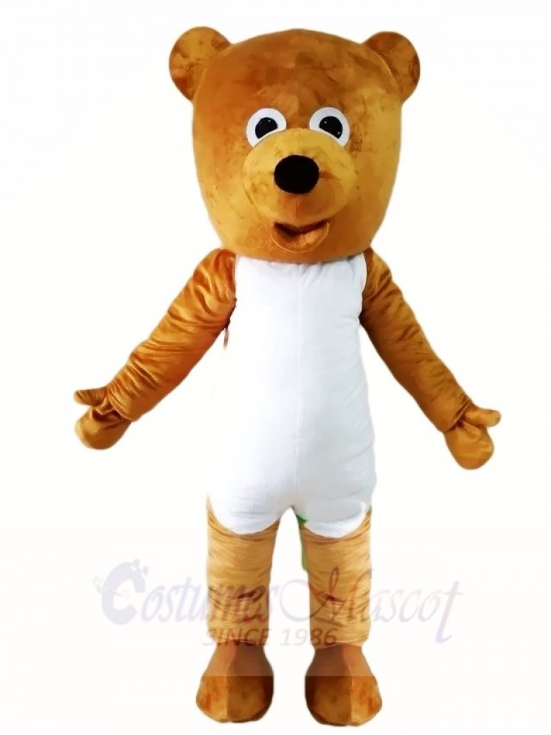 White Belly Brown Teddy Bear Mascot Costumes Animal 