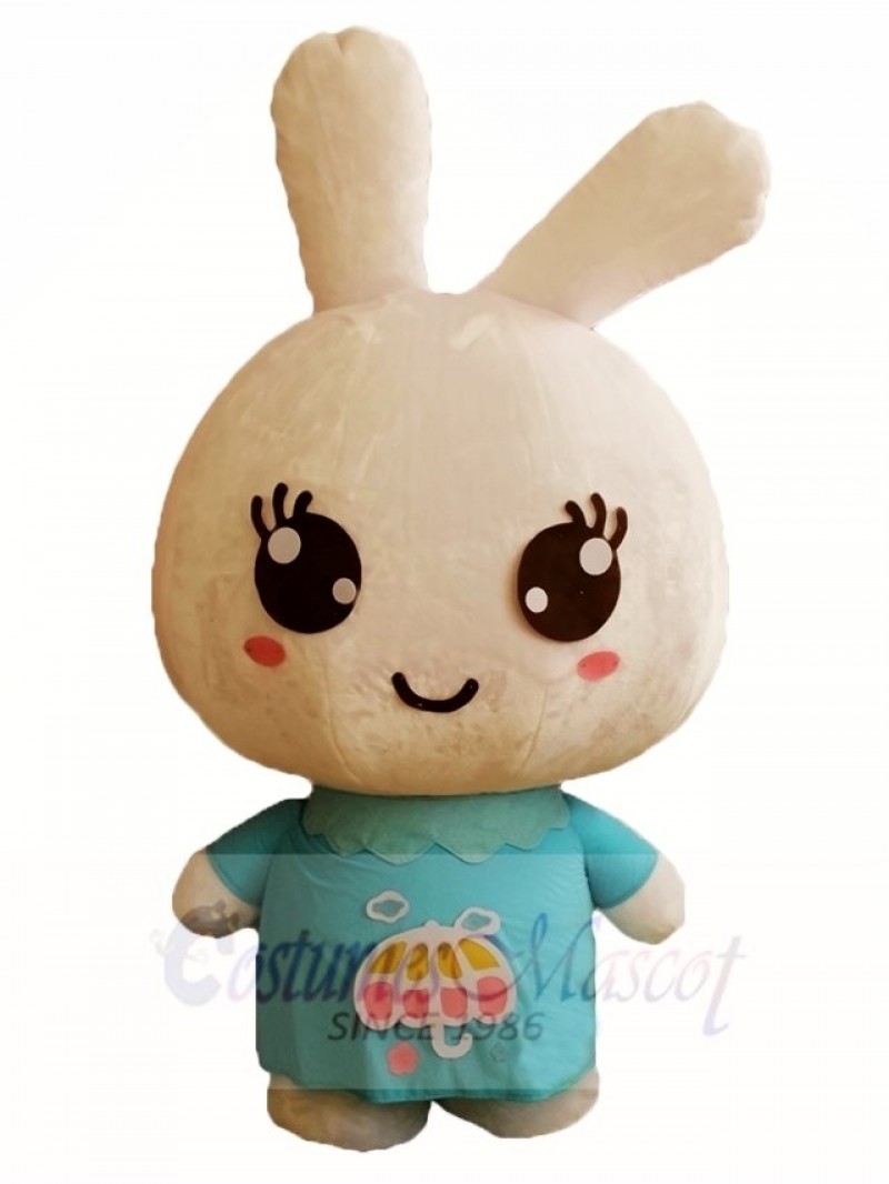 Blue Shirt Rabbit Easter Bunny Mascot Costumes Animal 