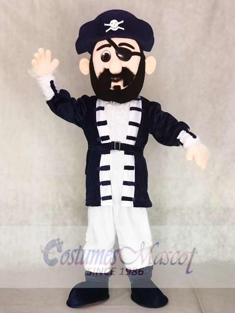 Captain Blythe Pirate Mascot Costumes in Navy Blue