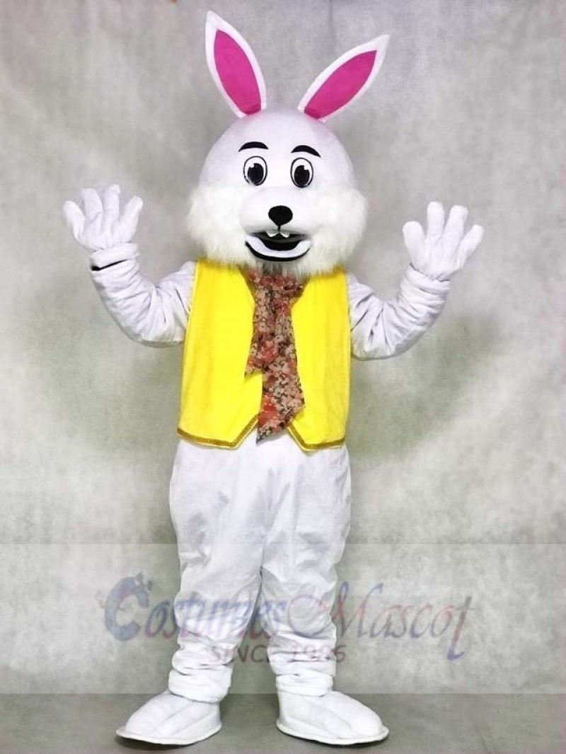 Wendell White Vest Rabbit Easter Bunny Mascot Costumes Animal