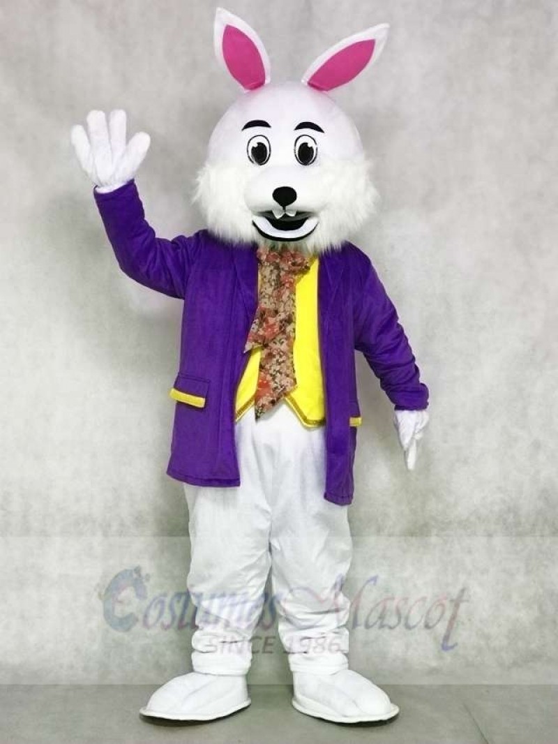 Wendell Purple Shirt Rabbit Easter Bunny Mascot Costumes Animal