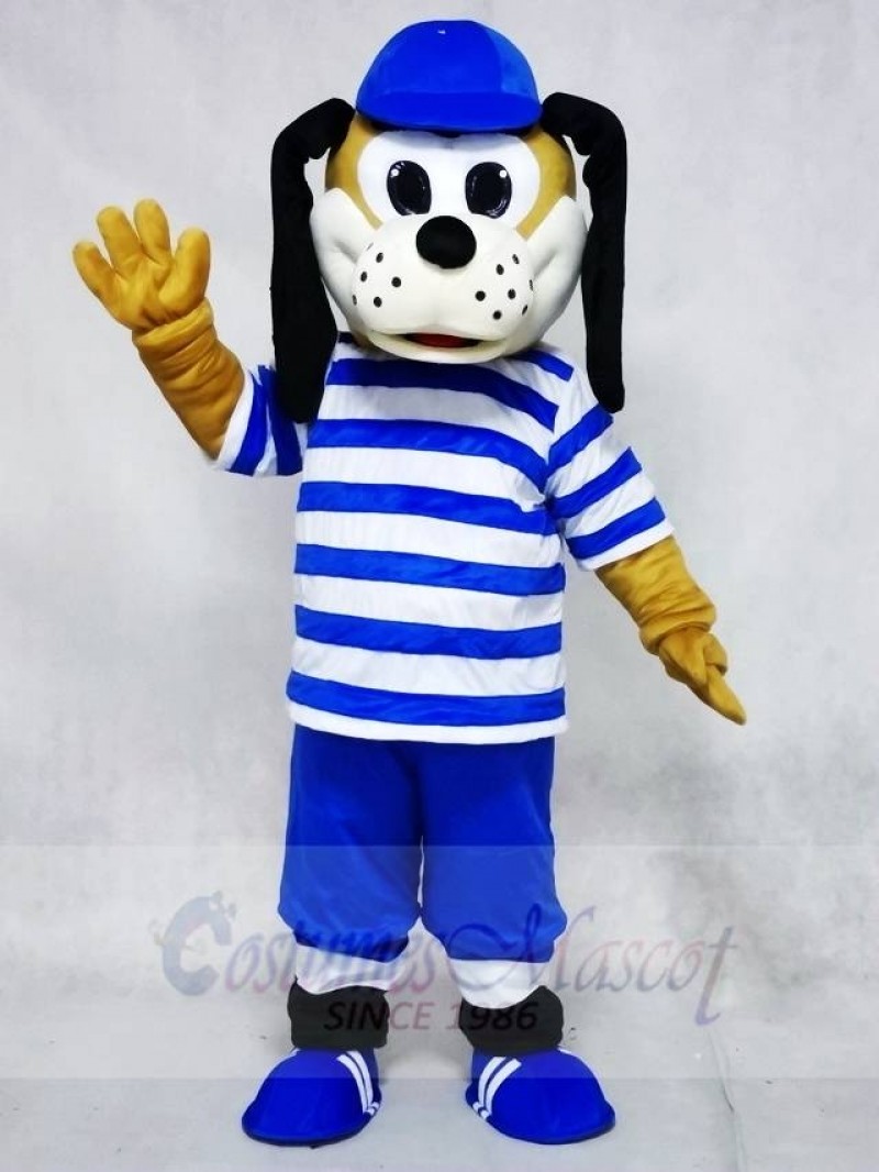 Dog in Blue Striped Shirt Mascot Costumes Animal