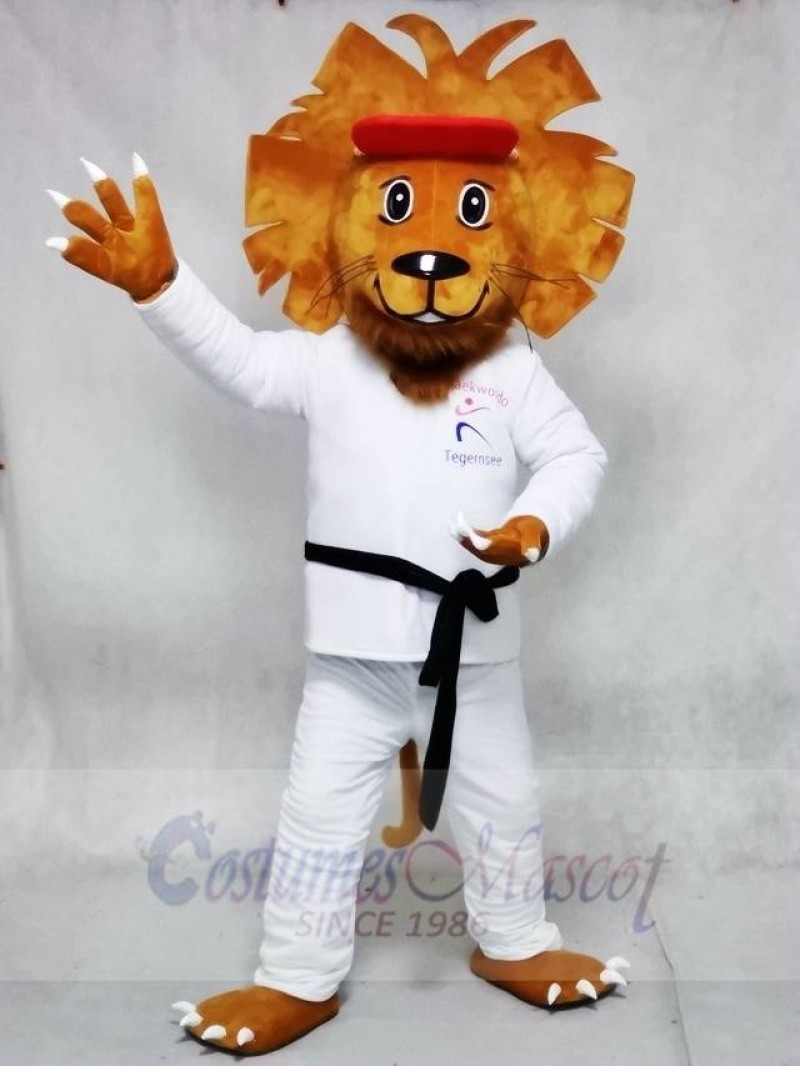 Happy Taekwondo Lion Mascot Costumes Animal 