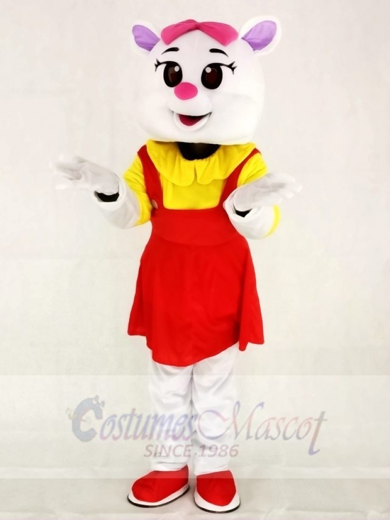 Red Female Cat Mascot Costumes Animal 