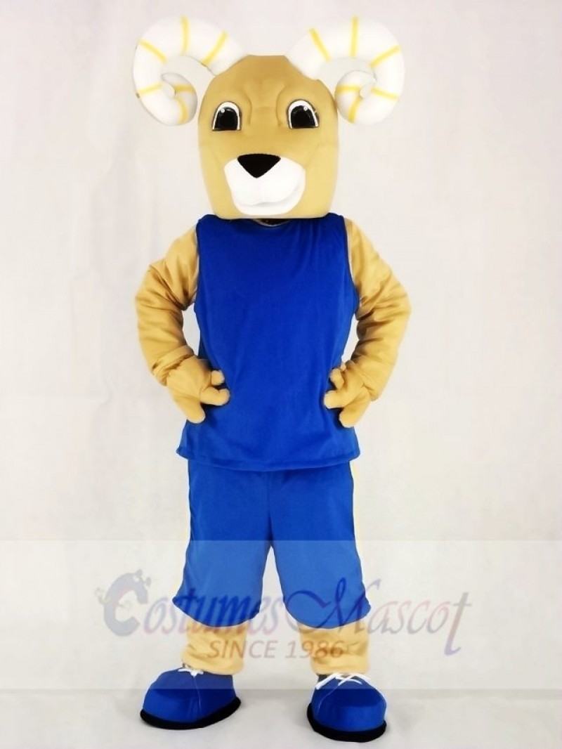 Power Sport Rams in Blue Suit Mascot Costumes Animal