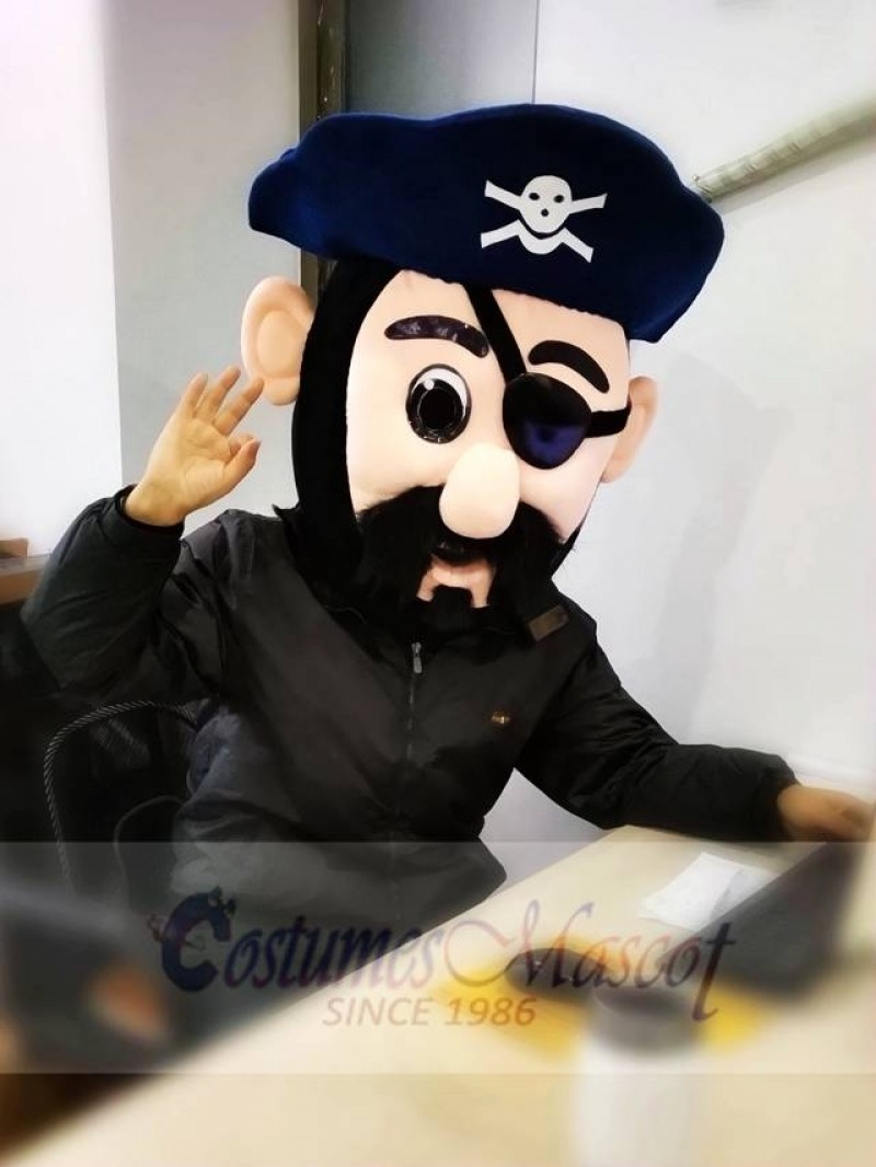 Captain Blythe Pirate Mascot Head ONLY in Navy Blue