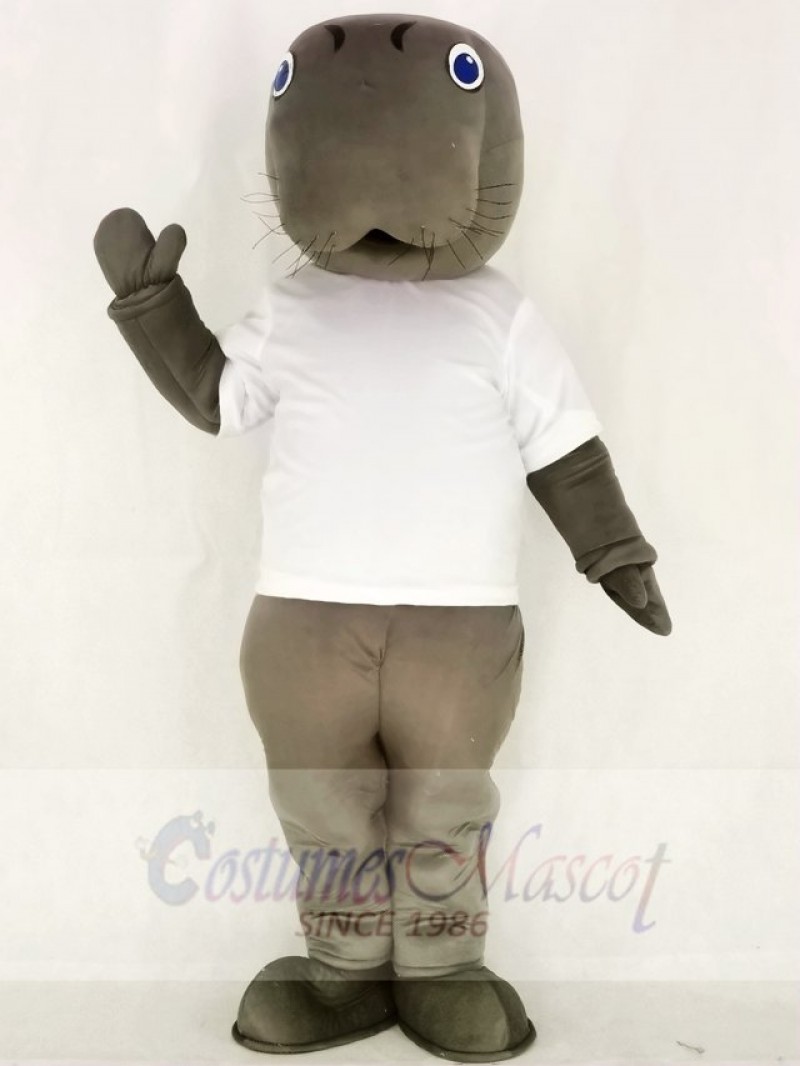 Manatee in White Shirt Mascot Costumes Animal