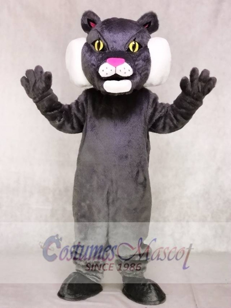 Cute Gray Bobcat Cat Mascot Costumes Animal