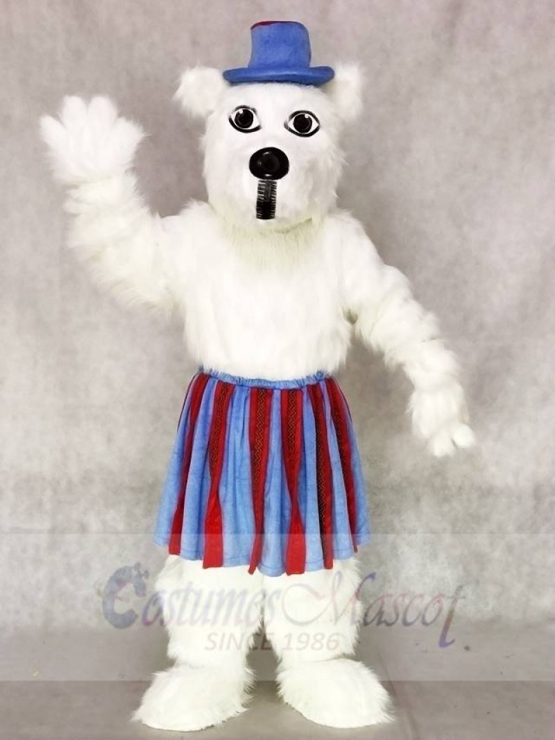 White Scottie Dog with Skirt & Tam Mascot Costumes Animal