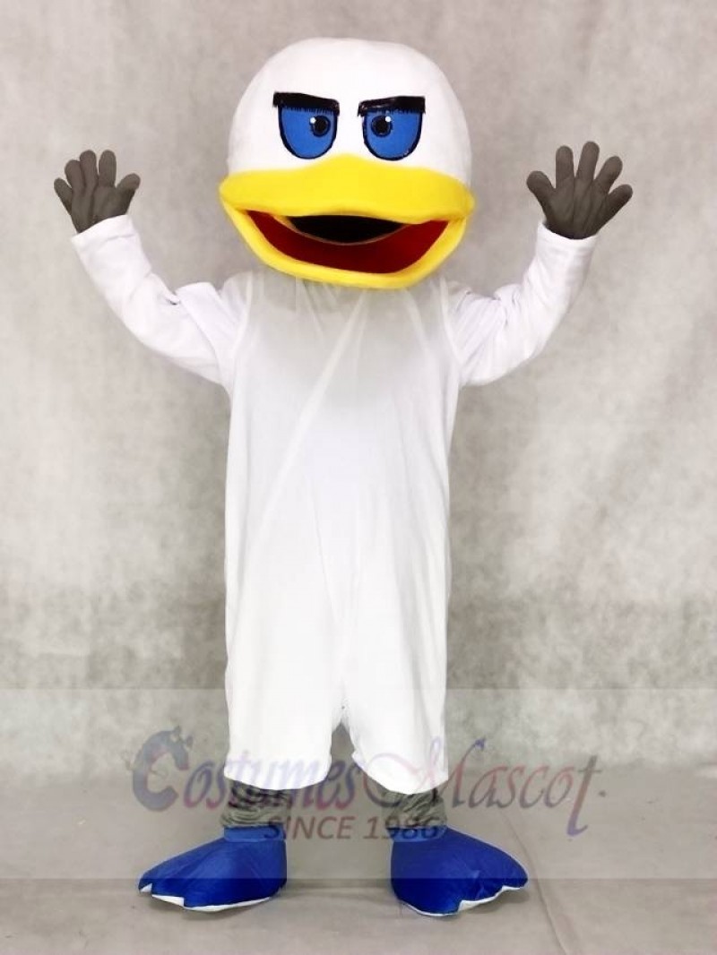 White Duck with Blue Flippers Mascot Costumes Animal