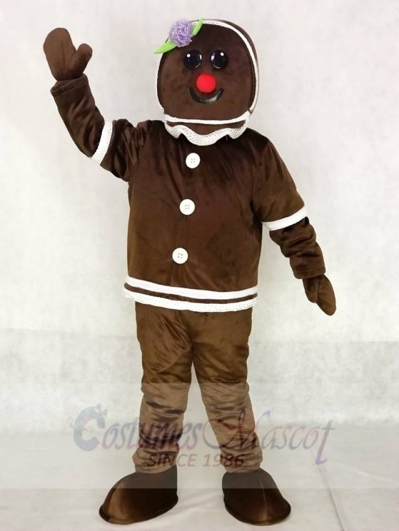 Cute Gingerbread Girl Mascot Costumes Xmas Christmas