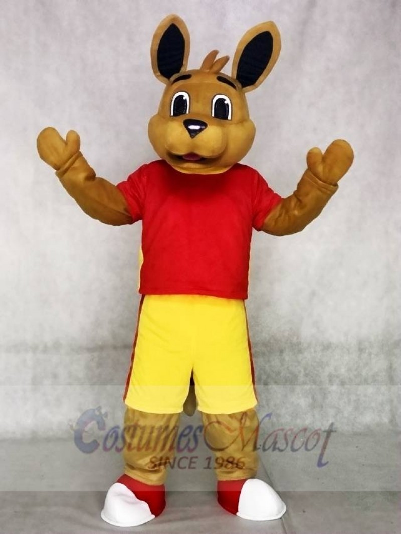 High Quality Red Shirt Kangaroo Mascot Costumes Animal 