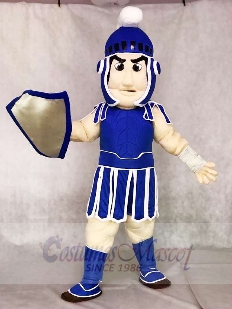 Dark Blue Spartan Trojan Knight Sparty Mascot Costumes with Shield People