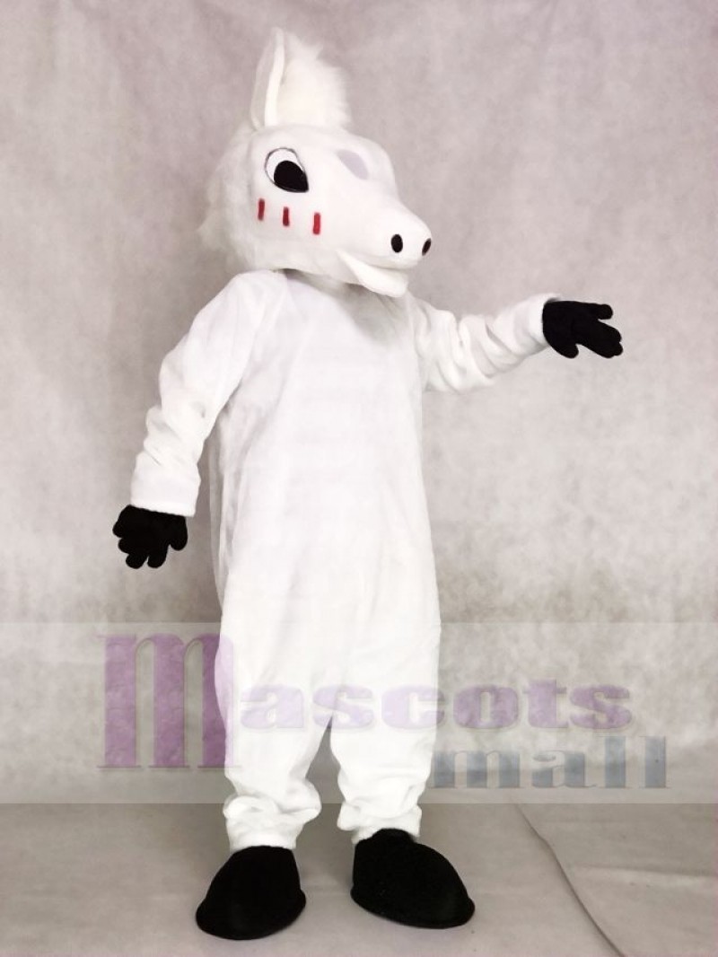 Cute White Horse Mascot Costumes Animal  