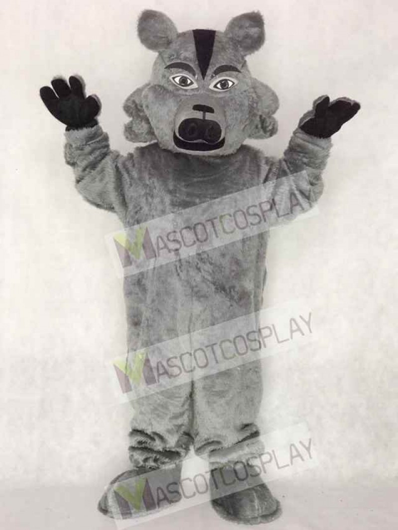 Dark Grey Pro Wolf Mascot Costume Animal