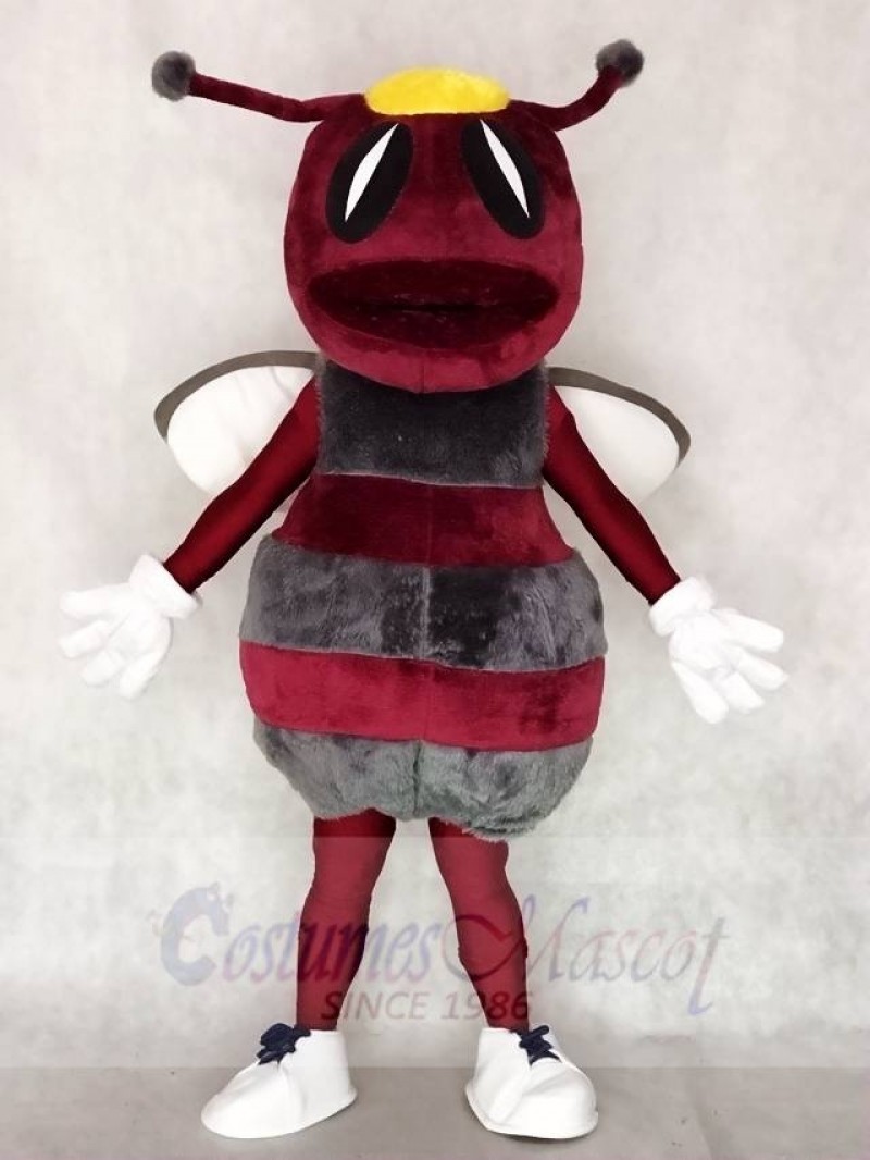 Maroon with Gray Hornets Bee Mascot Costumes Animal