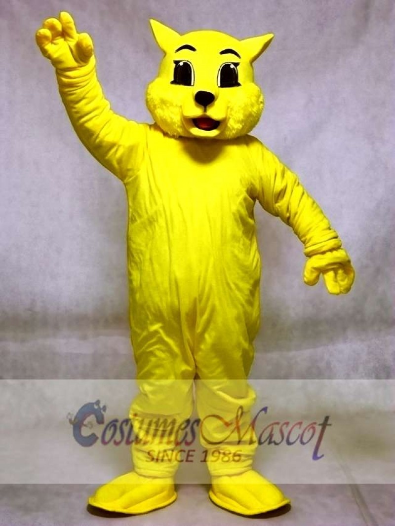 Cute Yellow Wildcat Cat Mascot Costumes Animal