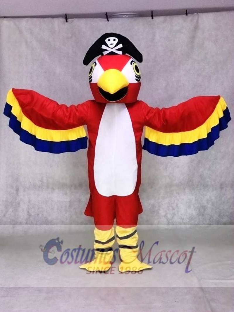 Red Pirate Parrot with Tail Mascot Costumes Bird