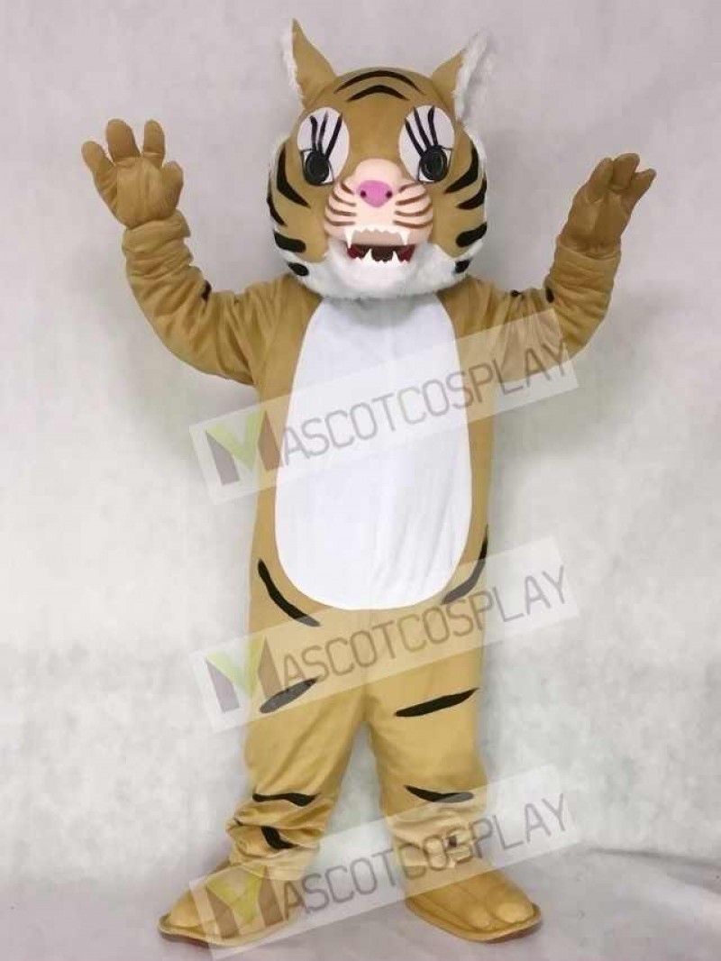Brown Big Cat Tiger Mascot Costume