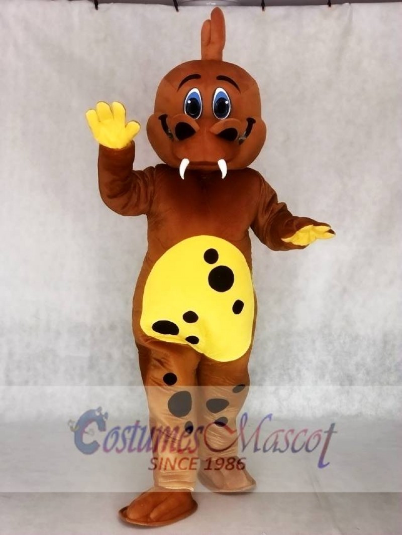 Golden Brown Dinosaur Mascot Adult Costumes Animal