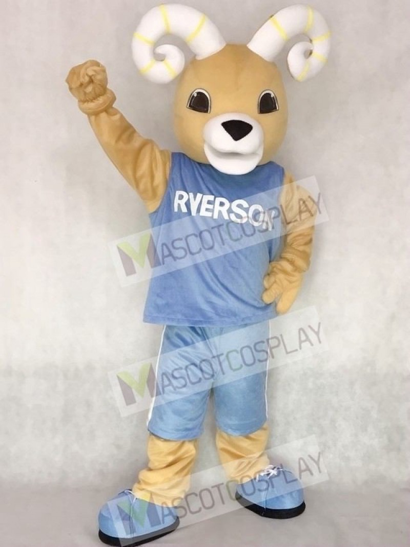 Ram Ryerson Mascot Costume in Blue Suit Animal Costume