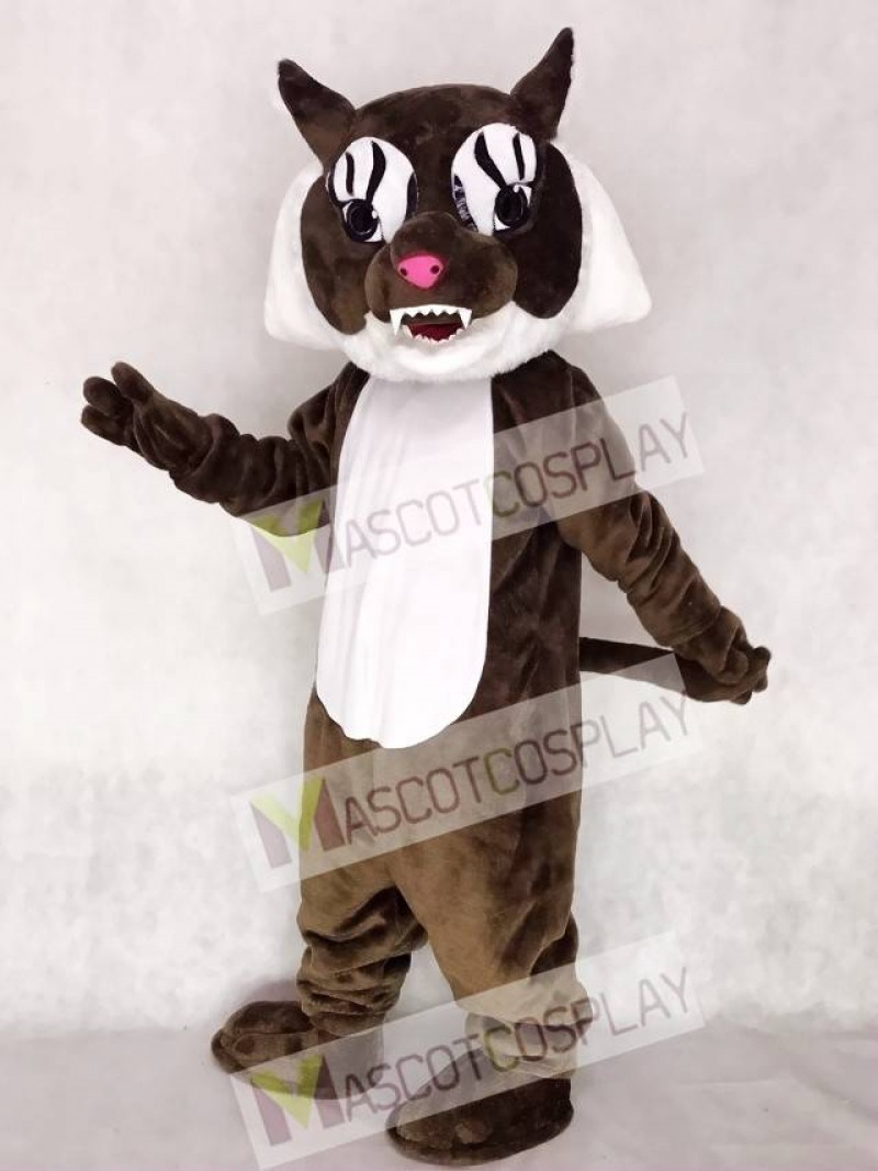 Cute Super Brown Wildcat Cat Mascot Costume