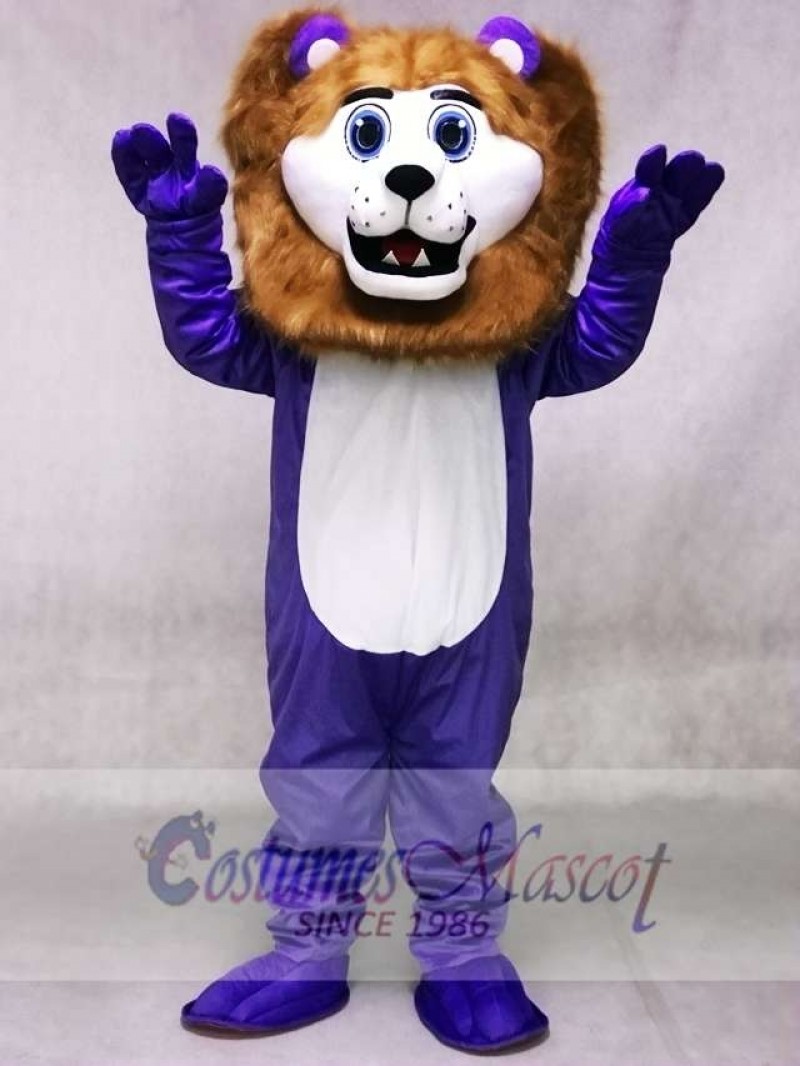 Custom Color Purple Cute Andy Lion Mascot Costumes